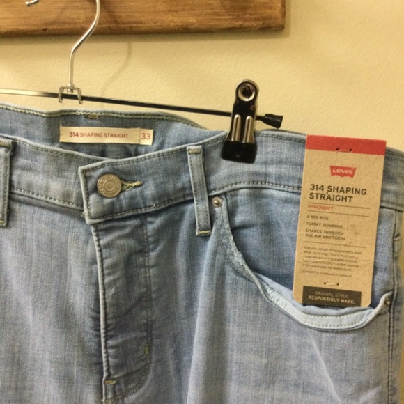 314 Shaping Straight Light Blue Jeans Size 33 - Picture 3 of 3